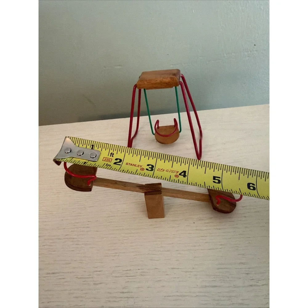 Vintage Dollhouse Swing Set And Teeder Todder Outdoor Playground Japan